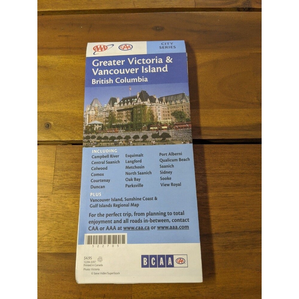 AAA Greater Victoria And Vancouver Island British Columbia Map Brochure